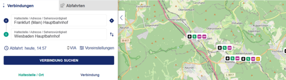 Screenshot der Auskunft mit Eingabemaske