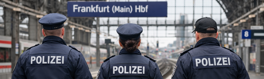 Polizisten am Frankfurter Hauptbahnhof