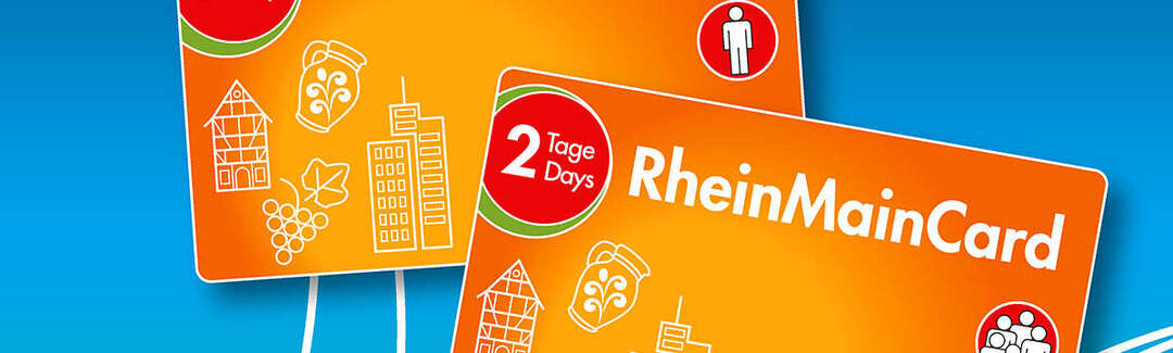 two orange maps with typical symbols for the Rhein-Main region and local traffic symbols