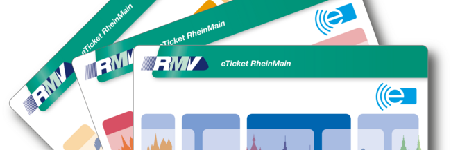Grafik: Fahrkartenfächer, Schrift: eTicket RheinMain